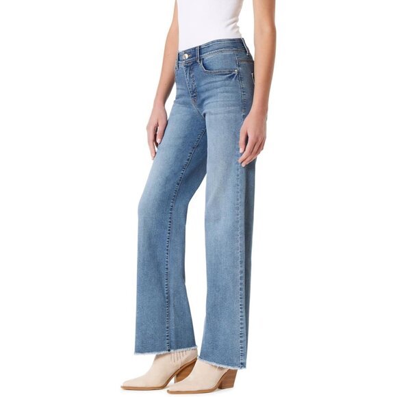 Womens Wide Leg Jeans Cotton Polyester Rayon Spandex 10 Casual Eco - Picture 1 of 9